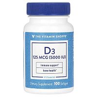 The Vitamin Shoppe, Vitamin D3, 125 mcg (5,000 IU), 100 Softgels