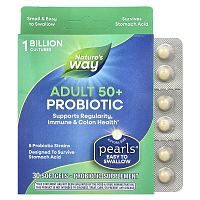 Nature&#x27;s Way, Adult 50+ Probiotic Pearls , 1 Billion CFU, 30 Softgels