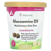 NaturVet, Glucosamine DS, Maintenance Joint Care + Chondroitin, For Dogs &amp; Cats, Level 1, 70 Soft Chews, 5.4 oz (154 g)