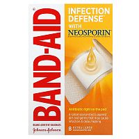 Band Aid, Adhesive Bandages, Infection Defense with Neosporin, Extra Large , 8 Bandages