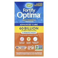 Nature&#x27;s Way, Fortify Optima, Daily Probiotic + Prebiotics, 60 Billion, 30 Delayed-Release Capsules