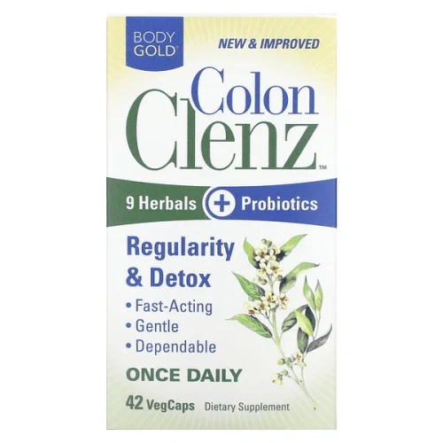 BodyGold, Colon Clenz, Regularity &amp; Detox, 42 VegCaps