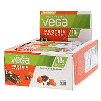 Vega, Protein Snack Bar, шоколадно-карамельный батончик, 12 батончиков, 45 г (1,6 унции)