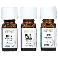 Aura Cacia, Fresh Home, Pure Essential Oil Blends, 3 Bottles, 0.25 fl oz (7.4 ml) Each