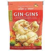 The Ginger People, Gin·Gins, жевательное имбирное печенье, пряное яблоко, 3 унции (84 г)