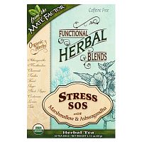 Mate Factor, Stress SOS с зефиром и ашвагандой, без кофеина, 20 чайных пакетиков, 60 г (2,12 унции)