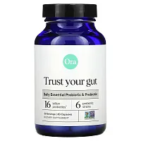 Ora, Trust Your Gut, Daily Essential Probiotic &amp; Prebiotic, 16 Billion, 60 Capsules