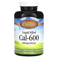 Carlson, Liquid Filled Cal-600, 600 mg, 100 Soft Gels