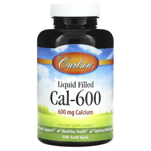 Carlson, Liquid Filled Cal-600, 600 mg, 100 Soft Gels