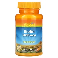 Thompson, Biotin, 5,000 mcg, 60 Vegetarian Capsules