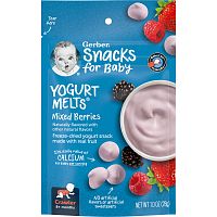 Gerber, Snacks for Baby, йогурт, от 8 месяцев, ягоды, 28 г (1 унция)