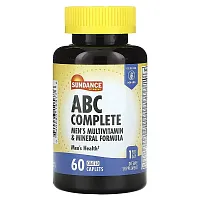 Sundance Vitamins, ABC Complete Men&#x27;s Multivitamin &amp; Mineral Formula, 60 Coated Caplets