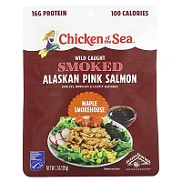 Chicken of the Sea, Wild Caught Smoked Alaskan Pink Salmon, Maple Smokehouse, 3 oz (85 g)