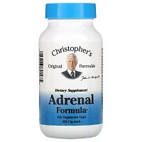 Christopher's Original Formulas, Формула для надпочечников, 800 мг, 100 вегетарианских капсул (400 мг на капсулу)