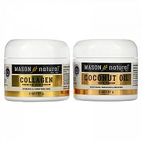 Mason Natural, Coconut Oil Skin Cream + Collagen Premium Skin Cream, 2 Pack, 2 oz (57 g) Each