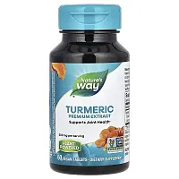 Nature&#x27;s Way, Turmeric, Premium Extract, 500 mg, 60 Vegan Tablets