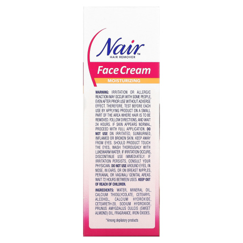 Nair, Hair Remover, Moisturizing Face Cream, 2 oz (57 g) фото 3