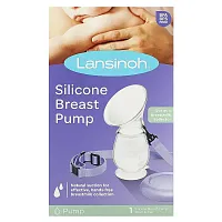 Lansinoh, Silicone Breast Pump, 1 Pump, Strap &amp; Cap