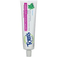 Tom's of Maine, Natural Antiplaque & Whitening Toothpaste, Fluoride Free, Peppermint, 5.5 oz (155.9 g)