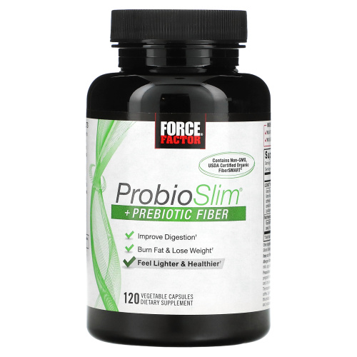 Force Factor, ProbioSlim, с пребиотической клетчаткой, 120 вегетарианских капсул фото 3