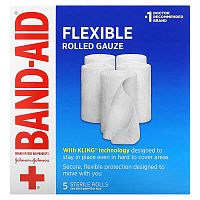 Band Aid, Flexible Rolled Gauze , 5 Rolls