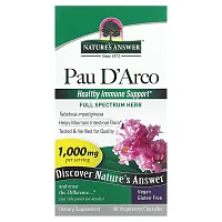 Nature&#x27;s Answer, Pau D&#x27;Arco, 1,000 mg, 90 Vegetarian Capsules (500 mg per Capsule)