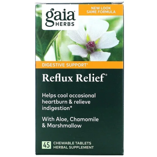 Gaia Herbs, Reflux Relief, 45 Chewable Tablets