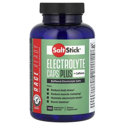 SaltStick, Electrolyte Caps Plus Caffeine, 100 Vegetarian Capsules