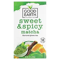 Good Earth Teas, Green Tea, Matcha, Sweet &amp; Spicy, 18 Tea Bags, 1.37 oz (38.8 g)