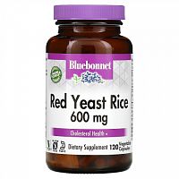 Bluebonnet Nutrition, красный ферментированный рис, 600 мг, 120 вегетарианских капсул