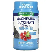 Nature&#x27;s Truth, Magnesium Glycinate Gummies, Natural Grape, 200 mg, 60 Vegan Gummies (100 mg per Gummy)