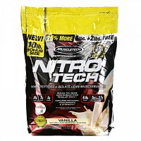 MuscleTech, Performance Series, Nitro Tech, сывороточные пептиды и изолят для наращивания мышечной массы, ваниль, 4,54 кг (10 фунтов)