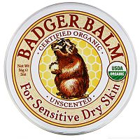 Badger Company, Бальзам Badger, для сухой и чувствительной кожи, без запаха, 2 унции (56 г)