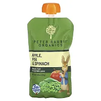 Pumpkin Tree Organics, Peter Rabbit Organics, Organic Fruit &amp; Vegetable Puree, Apple, Pea &amp; Spinach, 4.4 oz (125 g)