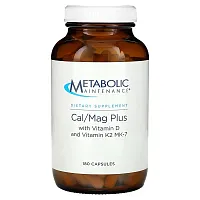 Metabolic Maintenance, Cal/Mag Plus with Vitamin D and Vitamin K2 MK-7, 180 Capsules