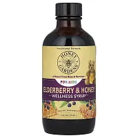 Honey Gardens, For Kids, Wellness Syrup, Elderberry &amp; Honey, 4 fl oz (118 ml)