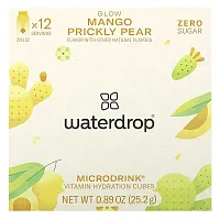 Waterdrop, Microdrink, Vitamin Hydration Cubes, Glow, Mango Prickly Pear, 12 Cubes, 0.89 oz (25.2 g)