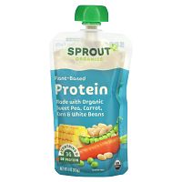 Sprout Organic, Детское питание, от 8 месяцев и старше, душистый горошек, морковь, кукуруза и белая фасоль, 4 унции (113 г)