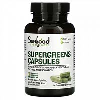 Sunfood, Supergreens, 620 мг, 90 капсул