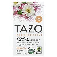 Tazo Teas, Regenerative, Herbal Tea, Organic Calm Chamomile, Caffeine Free, 16 Tea Bags, 0.73 oz (20 g)