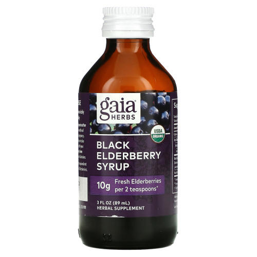 Gaia Herbs, Black Elderberry Syrup, 3 fl oz ( 89 ml) фото 3