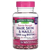 Nature&#x27;s Truth, Hair, Skin &amp; Nails with Biotin, 5,000 mcg , 165 Rapid Release Liquid Softgels