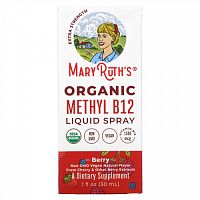 MaryRuth's, Organic Methly B12, жидкий спрей, повышенная сила действия, ягоды, 30 мл (1 жидк. Унция)