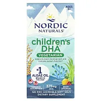 Nordic Naturals, Children&#x27;s DHA, Ages 3+, Berry Lemonade, 375 mg, 120 Mini Chewable Soft Gels (125 mg per Soft Gel)