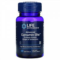 Life Extension, Advanced Curcumin Elite, экстракт куркумы, имбирь и турмероны, 30 капсул