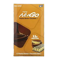 NuGo Nutrition, Original Peanut Butter Chocolate Bars, 15 Bars, 1.76 oz (50 g) Each