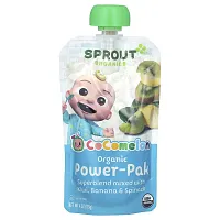 Sprout Organics, Cocomelon, Organic Power-Pak, 12 Months &amp; Up, Superblend Mixed with Kiwi, Banana &amp; Spinach, 4 oz (113 g)