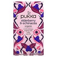 Pukka Herbs, Elderberry & Echinacea, 20 Fruit Tea Sachets, 1.41 oz (40 g)