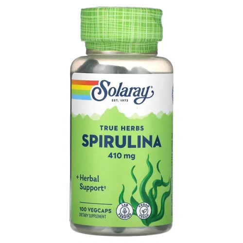 Solaray, True Herbs, Spirulina, 410 mg, 100 Vegcaps