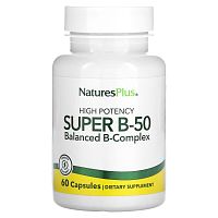 NaturesPlus, Super B-50 с высокой эффективностью, 60 капсул